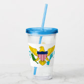 Acryl Tumbler met vlag van Virgin Island Acryl Drinkbeker (Achterkant)