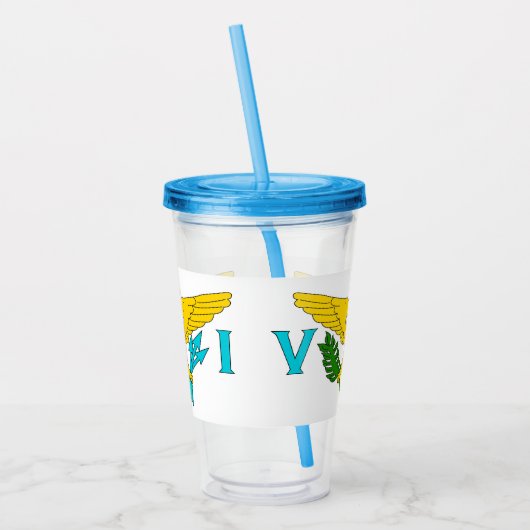 Acryl Tumbler met vlag van Virgin Island Acryl Drinkbeker (Links)