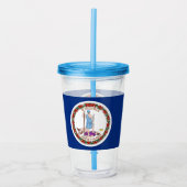 Acryl Tumbler met vlag van Virginia Acryl Drinkbeker (Voorkant)