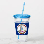 Acryl Tumbler met vlag van Virginia Drinkbeker (Achterkant)