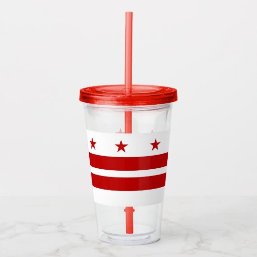 Acryl Tumbler met vlag van Washington DC Acryl Drinkbeker (Voorkant)