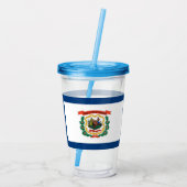 Acryl Tumbler met vlag van West Virginia Drinkbeker (Achterkant)