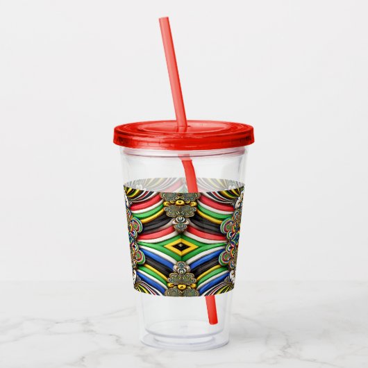 Acryl Tumbler met Zuid-Afrikaanse kleuren Design Acryl Drinkbeker (Links)