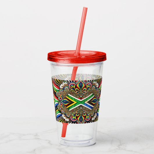 Acryl Tumbler met Zuid-Afrikaanse kleuren Design Acryl Drinkbeker (Achterkant)