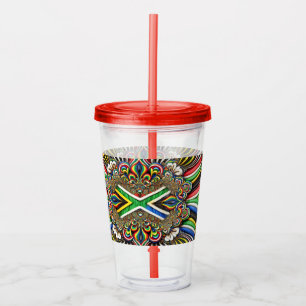 Acryl Tumbler met Zuid-Afrikaanse kleuren Design Drinkbeker