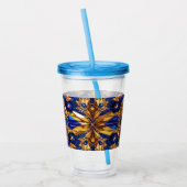 Acryl Tumbler met Zweden Kleuren Ontwerp Acryl Drinkbeker (Links)