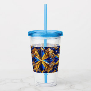 Acryl Tumbler met Zweden Kleuren Ontwerp Acryl Drinkbeker