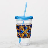 Acryl Tumbler met Zweden Kleuren Ontwerp Drinkbeker (Achterkant)