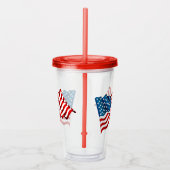 Acryl Tumbler & Stro-USA Vlag Drinkbeker (Rechts)