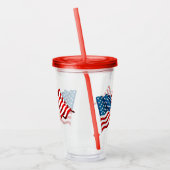 Acryl Tumbler & Stro-USA Vlag Drinkbeker (Links)