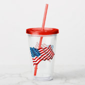 Acryl Tumbler & Stro-USA Vlag Drinkbeker (Achterkant)