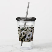 Acryl Tumblers - Zwart & Wit Daisy Drinkbeker (Achterkant)