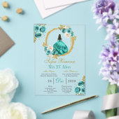 Acryl Turquoise Quinceañera Uitnodiging (Insitu (Huwelijk))