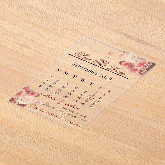 Acryl uitnodiging save the date (Laagn)