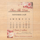 Acryl uitnodiging save the date (Voorkant)