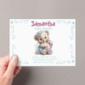 Acryl uitnodiging Teddybeer babyshower (Insitu (Draagbaar))