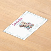 Acryl uitnodiging Teddybeer babyshower (Laagn)