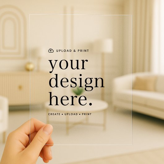 Acryl Uitnodiging Uw Ontwerp Upload 5 "x 7"