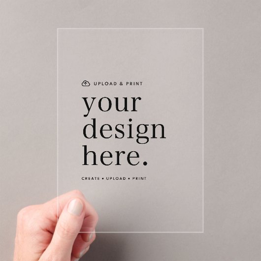 Acryl Uitnodiging Uw Ontwerp Upload 5 "x 7" (Insitu (Draagbaar))