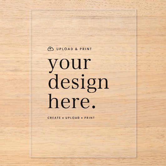 Acryl Uitnodiging Uw Ontwerp Upload 5 "x 7" (Voorkant)