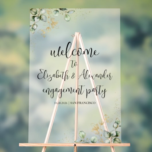 Acryl Verloving Welkomstfeestbord | groen Acryl Bord (Neutraal)