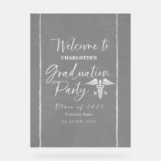 Acryl Verpleegkundige Medisch Afstuderen Welkomstb Acryl Bord (Voorkant)