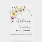 Acryl Vrijgezellenfeest welkomstbord | wilde bloem Acryl Bord (Voorkant)