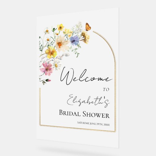 Acryl Vrijgezellenfeest welkomstbord | wilde bloem Acryl Bord (Hoek)