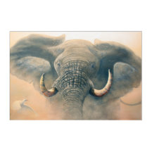 Acryl Wall Art Elephant Rage 30'' x 20''