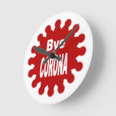 Acryl Wandklok Bye CORONA (Hoek)