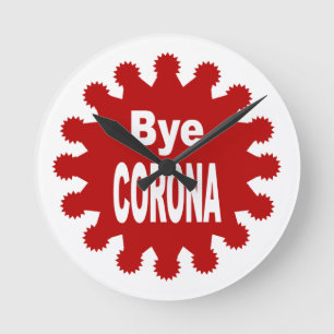 Acryl Wandklok Bye CORONA