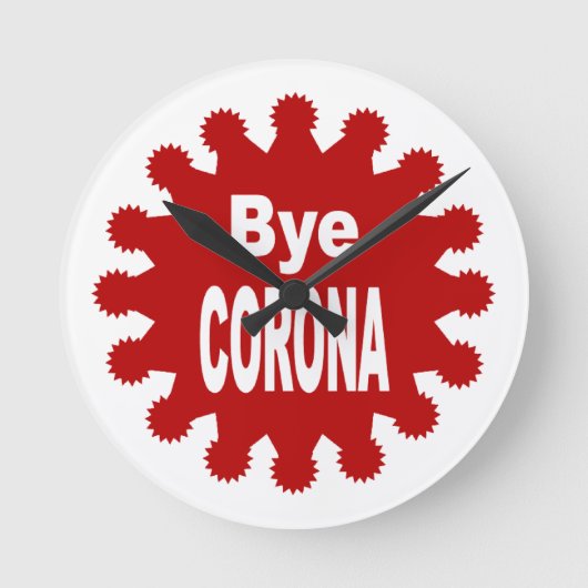 Acryl Wandklok Bye CORONA (Voorkant)