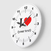 Acryl wandklok - Custom I Heart - Tekst toevoegen (Hoek)