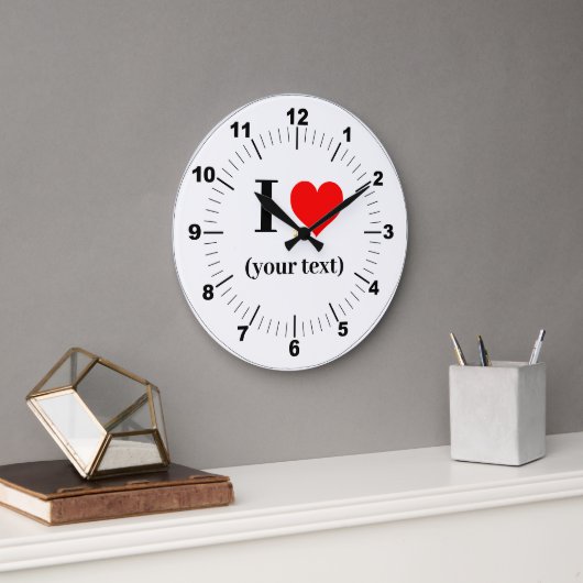 Acryl wandklok - Custom I Heart - Tekst toevoegen (Kantoor)
