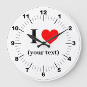Acryl wandklok - Custom I Heart - Tekst toevoegen (Voorkant)