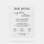 Acryl Wedding Bar Menu Sign Acryl Bord (Voorkant)