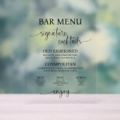 Acryl Wedding Bar Menu Sign Acryl Bord (Neutraal)