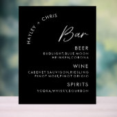 Acryl Wedding Bar Zwart Bar Menu Acryl Bord (Neutraal)
