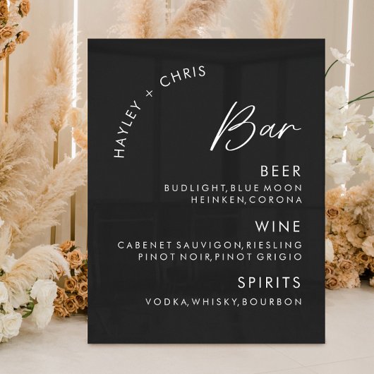 Acryl Wedding Bar Zwart Bar Menu Acryl Bord