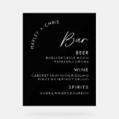 Acryl Wedding Bar Zwart Bar Menu Bord (Voorkant)