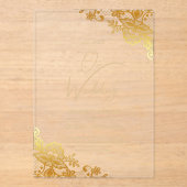 ACRYL Wedding Gold Kant Tekst Elegant Clear Acryl Uitnodigingen (Voorkant)