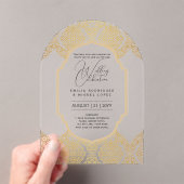 ACRYL Wedding Nodigt Goud  Elegant Fancy Acryl Uitnodigingen (Insitu (Draagbaar))