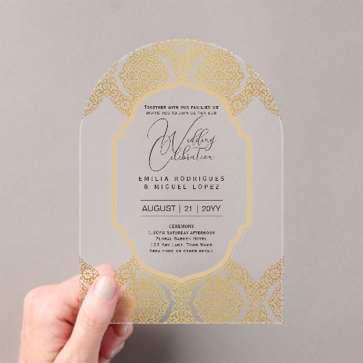 ACRYL Wedding Nodigt Goud Elegant Fancy Acryl Uitnodigingen (Insitu (Draagbaar))