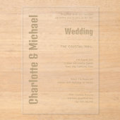 ACRYL Wedding nodigt uit GOUDEN TEKST Vet Modern Uitnodigingen (Voorkant)