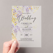 ACRYL Wedding nodigt Wisteria Paarse Bloemen uit Acryl Uitnodigingen (Insitu (Draagbaar))