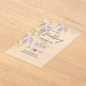 ACRYL Wedding nodigt Wisteria Paarse Bloemen uit Acryl Uitnodigingen (Laagn)