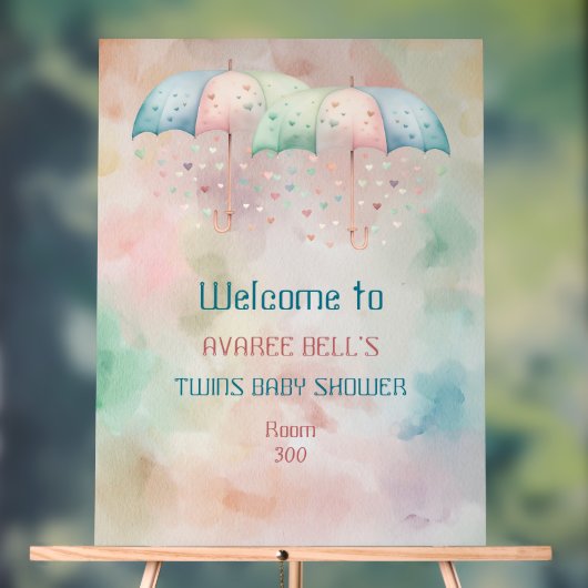 Acryl Welkom Teken Tweeling Jongen en Meisje Douch Acryl Bord (Neutraal)