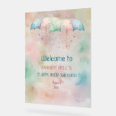 Acryl Welkom Teken Tweeling Jongen en Meisje Douch Acryl Bord (Hoek)