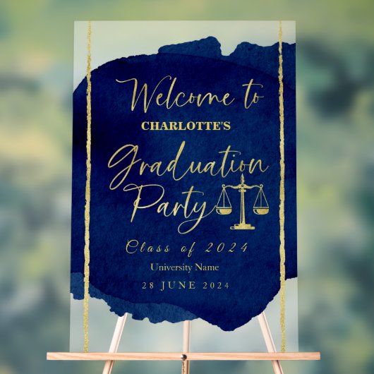 Acryl Welkomstfeestbord | Rechtenfaculteit Afstude Acryl Bord (Neutraal)