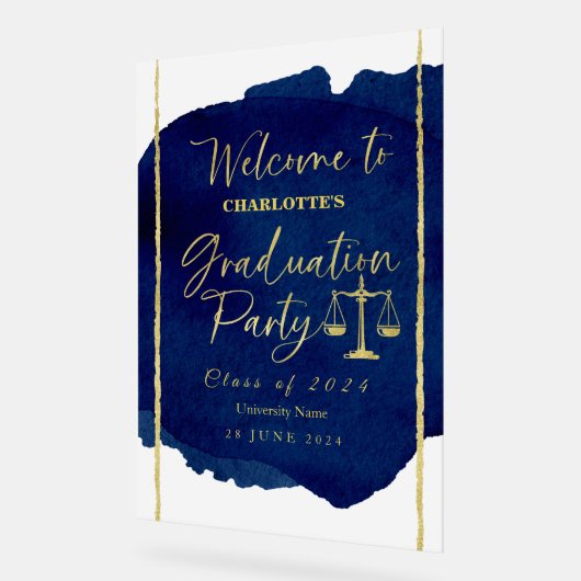 Acryl Welkomstfeestbord | Rechtenfaculteit Afstude Acryl Bord (Hoek)